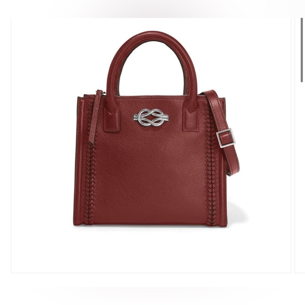 Brighton Interlok Flemming Chili Pepper Red Leather Tote Bag
